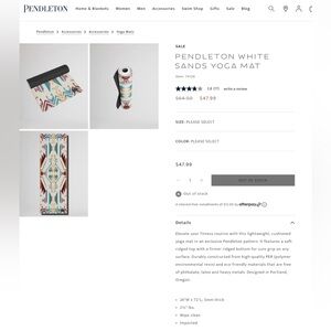 Pendleton White Sands Yoga Mat - Multicolor
